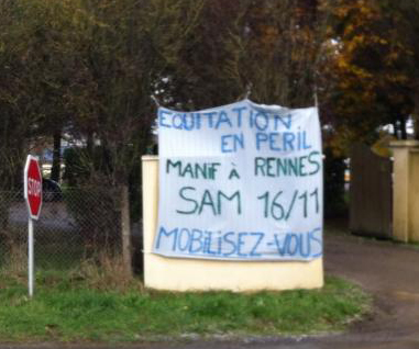Equitation en péril : manif à Rennes samedi 16/11 - Mobilisez-vous !